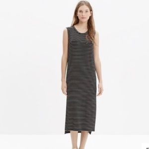 MADEWELL Black and White Striped Tank Dress
